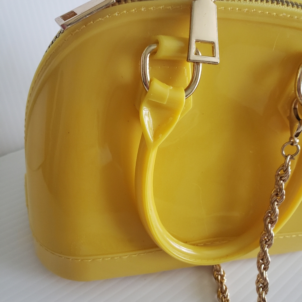 Yellow Rubber Mini Handbag - Picture 3 of 5